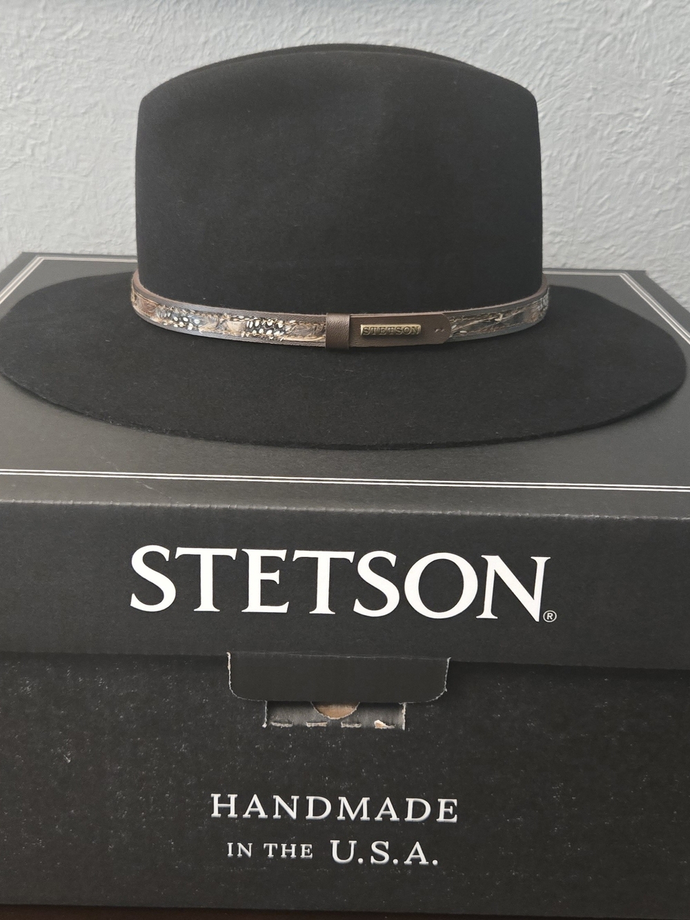 Stetson Jackson Medalist Collection Black Fur Blend Outdoor Hat - Small W/ Box